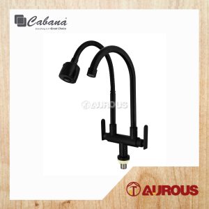 CABANA STAINLESS STEEL 304 PILLAR MOUNTED FLEXIBLE HEAD + 1 SPOUT KITCHEN SINK TAP (CB2541SS-BL)
