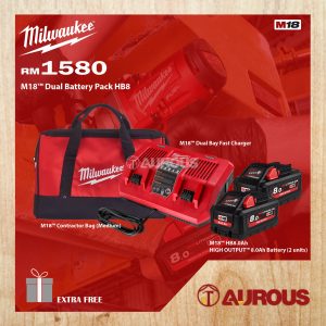 MILWAUKEE M18™ HIGH OUTPUT™ 8.0Ah REDLITHIUM™-ION DUAL BATTERY PACK HB8