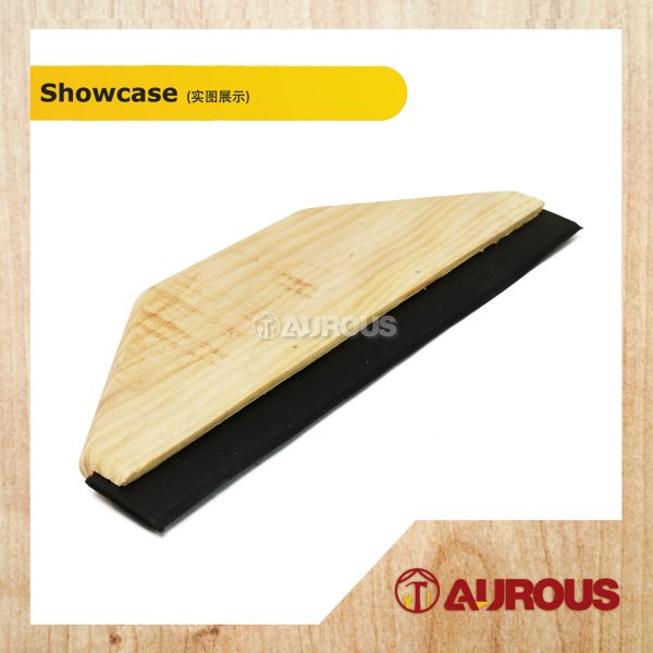 BIG RUBBER SCRAPER WITH WOOD HANDLE SOFT WALLPAPER SCRAPER SQUEEGEE TOOLS (3 1/2'' X 9 1/2'') - Image 2