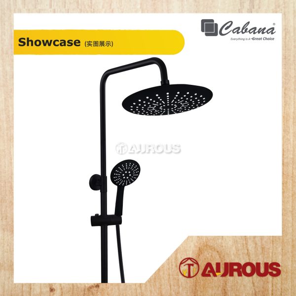 CABANA BRASS 2 WAY MATT BLACK FINISHED EXPOSED SHOWER SET (CSS8803-BL) - Image 2