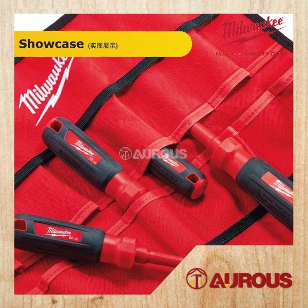 MILWAUKEE VDE 1000V INSULATED SCREWDRIVER SET WITH CAPACITY ROLL TOOL POUCH 48-22-2204 (4PCS/SET) - Image 2