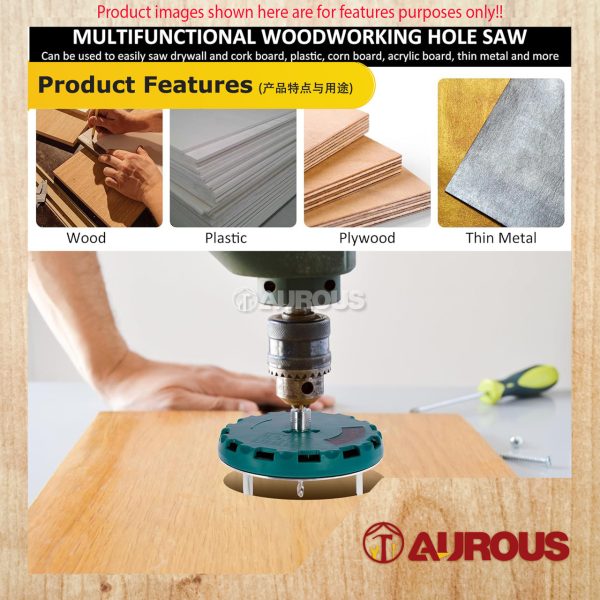 WOODWORKING ADJUSTABLE MULTIFUNCTUINAL PUNCHING SAW HOLE OPENER DILL BIT RANGE 45MM TO 130MM - Image 7