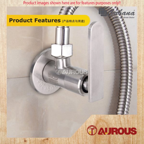 CABANA BATHROOM TOILET STAINLESS STEEL 304 ANGLE VALVE BIDET VALVE WATER TAP FAUCET (CB2500SS / CB2500SS-GM) - Image 5