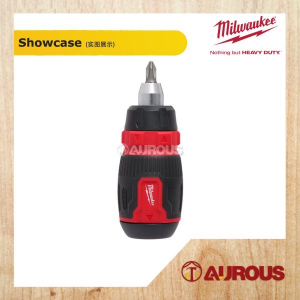 MILWAUKEE 8 IN 1 RACHETING COMPACT MULTI-BIT SCREWDRIVER 48-22-2913 - Image 2