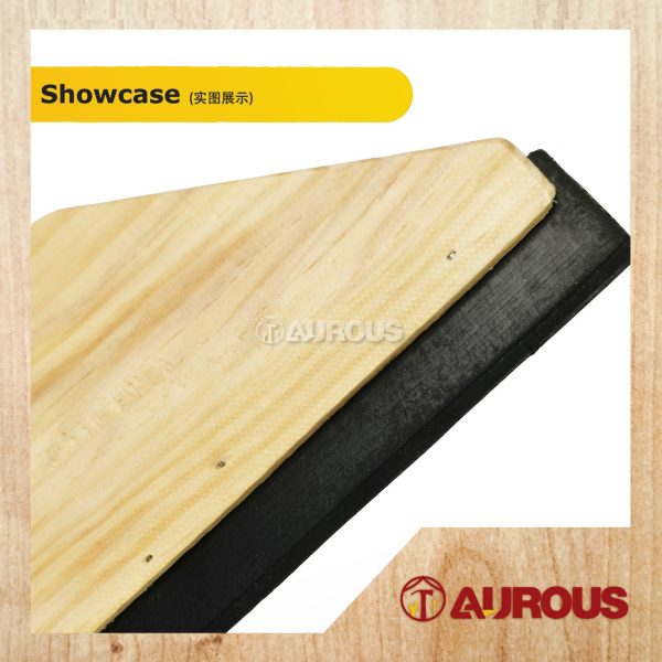 BIG RUBBER SCRAPER WITH WOOD HANDLE SOFT WALLPAPER SCRAPER SQUEEGEE TOOLS (3 1/2'' X 9 1/2'') - Image 3