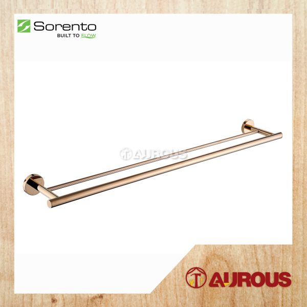 SORENTO BATHROOM WALL MOUNTED STAINLESS STEEL 304 DOUBLE TOWEL BAR 80CM (SRT2413-FRG)