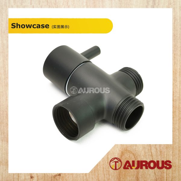 1/2'' COPPER SHOWER 3 WAY DIVERTER VALVE HALF TURN OPERATION (MATT BLACK / CHROME) - Image 3