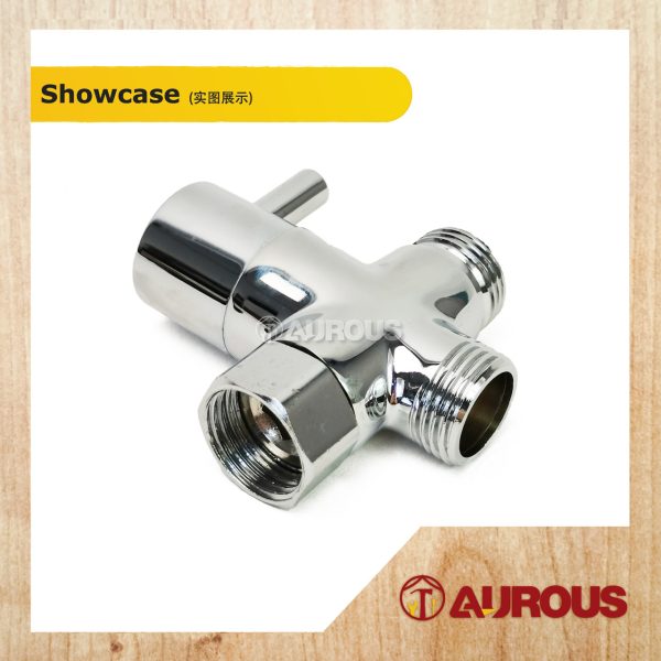 1/2'' COPPER SHOWER 3 WAY DIVERTER VALVE HALF TURN OPERATION (MATT BLACK / CHROME) - Image 4
