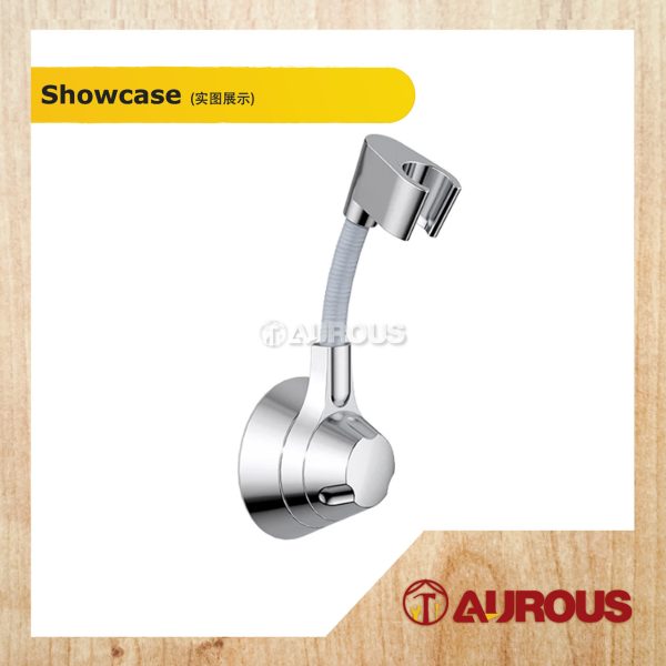 ABS CHROME SELF ADHESIVE UNIVERSAL 360 DEGREE ADJUSTABLWE BIDET SHOWER HEAD BRACKET HOLDER - Image 2