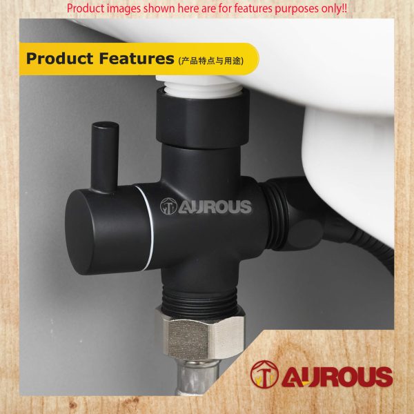 1/2'' COPPER SHOWER 3 WAY DIVERTER VALVE HALF TURN OPERATION (MATT BLACK / CHROME) - Image 7
