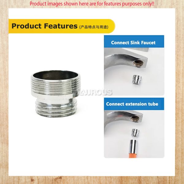 1 PIECE-BRASS FAUCET ADAPTER WASHING MACHINE GARDEN TAP NOZZLE CONNECTOR (MALE/FEMALE THREAD) - Image 5
