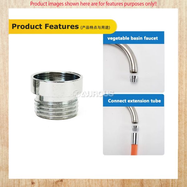 1 PIECE-BRASS FAUCET ADAPTER WASHING MACHINE GARDEN TAP NOZZLE CONNECTOR (MALE/FEMALE THREAD) - Image 6