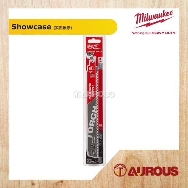 MILWAUKEE CARBIDE TEETH METAL SAWZALL 9'' 7 TPI 48-00-5302 (3PCS/PACK) - Image 2