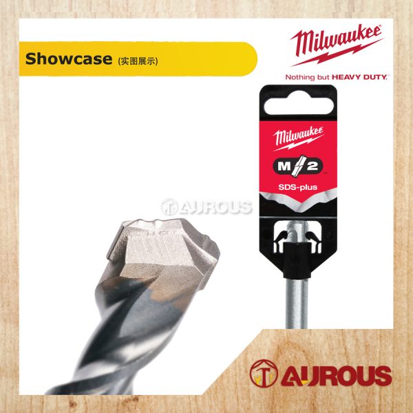 MILWAUKEE 2 CUTTER SDS PLUS MS2 CONCRETE DRILL BIT - Image 2
