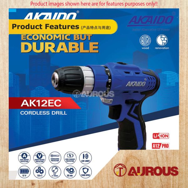AKAIDO 12V CORDLESS DRILL AK12EC C/W BATTERY SET - Image 6