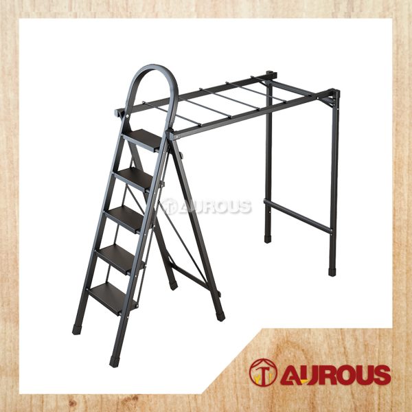 MULTIFUNCTIONAL INDOOR HOUSEHOLD FOLDABLE PLATFORM LADDER WITH DRYING RACK (4 STEPS/5 STEPS)