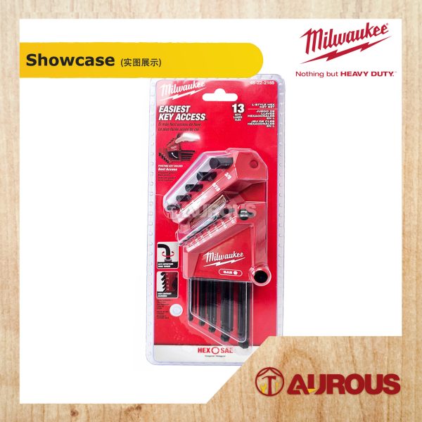 MILWAUKEE 13 KEY BALL END L-KEY HEX KEY SET 48-22-2185 SAE SIZE 050-3/8 - Image 4