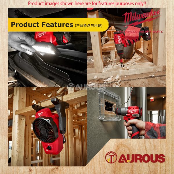 MILWAUKEE M12 FUEL STARTER COLLECTION CORDLESS PERCUSSION DRILL, FAN AND LIGHTING COMBO SET - Image 7
