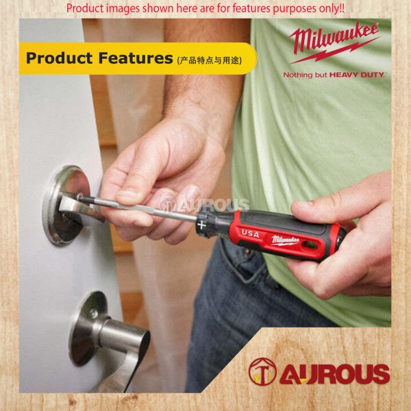 MILWAUKEE CUSHION GRIP SCREWDRIVER SET (4PCS) MT200-4 (SL5/16'', SL3/16'', PH#2, SL1/4'') MADE IN USA - Image 7
