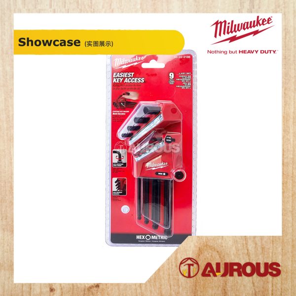 MILWAUKEE 9 KEY L-STYLE BALL END HEX KEY SET 48-22-2186 METRIC SIZE 1.5 -10MM - Image 4