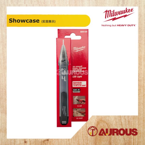 MILWAUKEE 10-1000V DUAL RANGE VOLTAGE DETECTOR TEST PEN (2203-20 ASIA) - Image 3