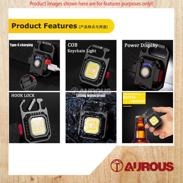 7 MODES MINI PORTABLE MULTI FUNCTIONAL USB RECHARGEABLE KEYCHAIN COB LED LIGHT WITH STAND (W5130) - Image 7