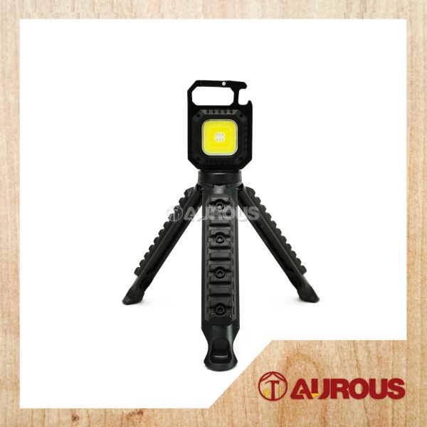 7 MODES MINI PORTABLE MULTI FUNCTIONAL USB RECHARGEABLE KEYCHAIN COB LED LIGHT WITH STAND (W5130)