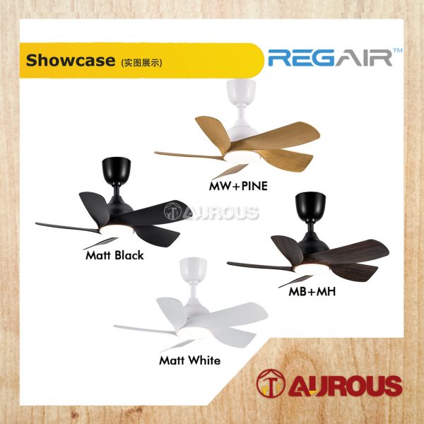 REGAIR INOVO ROZY 30'' 18W LED LIGHT CEILING FAN 5 BLADES WITH DC MOTOR 8+8 SPEED FORWARD REVERSE (ROZY 30) - Image 2