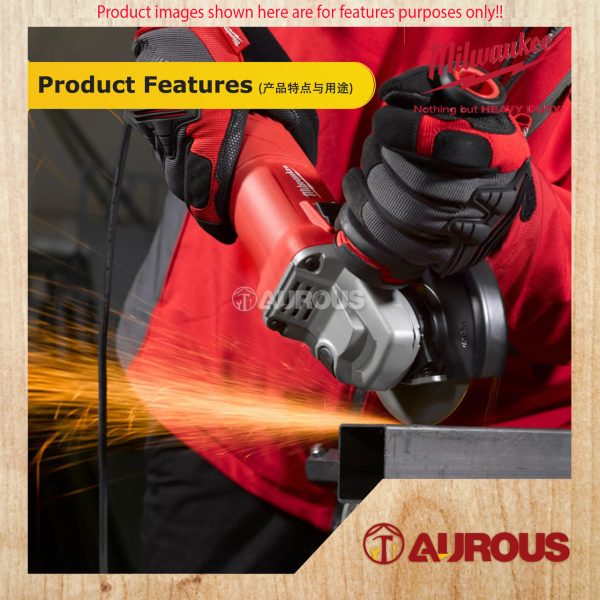 MILWAUKEE CORDED ANGLE GRINDER 1000W 4'' AG10-100 - Image 5