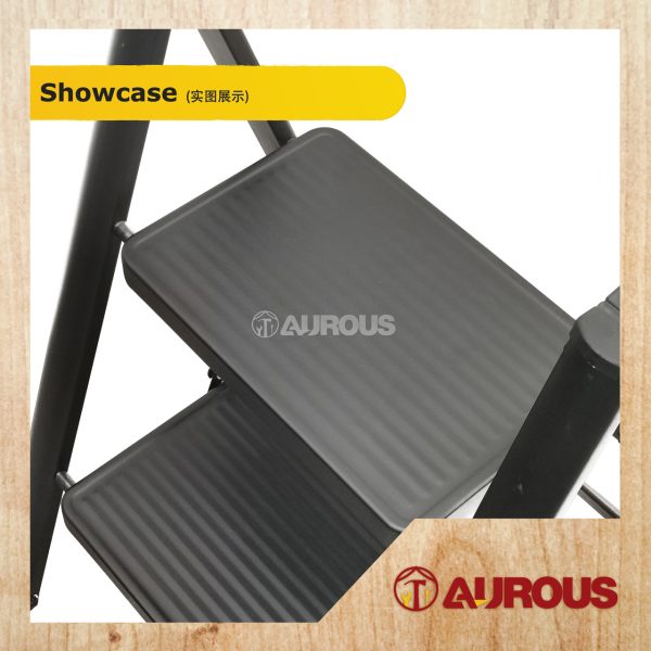 HOUSEHOLD HEAVY DUTY FOLDING STEEL PIPE PLATFORM LADDER WITHOUT HANDLE TYPE (BLACK/WHITE) (3 STEPS/4 STEPS) - Image 4