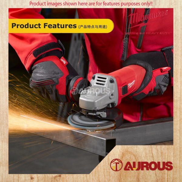 MILWAUKEE CORDED ANGLE GRINDER 1000W 4'' AG10-100 - Image 6