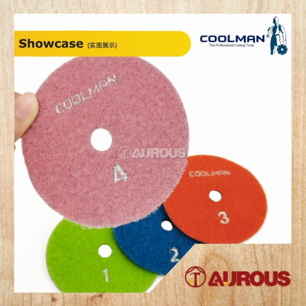 COOLMAN POL-S4 4 STEPS POLISHING PAD DRY OR WET 4''/100MM (4PCS/PACK) - Image 3