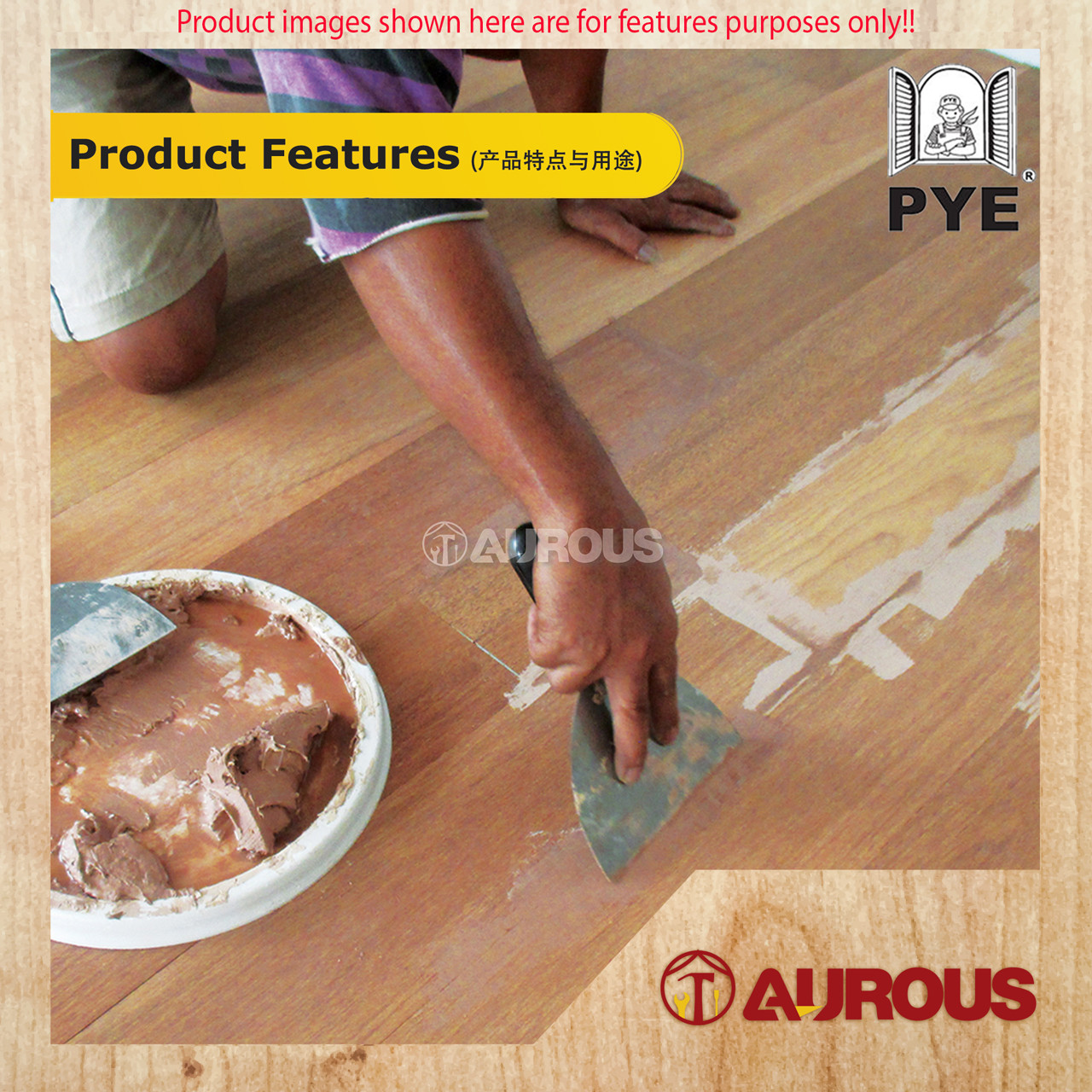 PYE WOOD FILLA INTERIOR FAST DRYING FILLER READY TO USE 0.5KG (NATURAL / TEAK) - Image 6