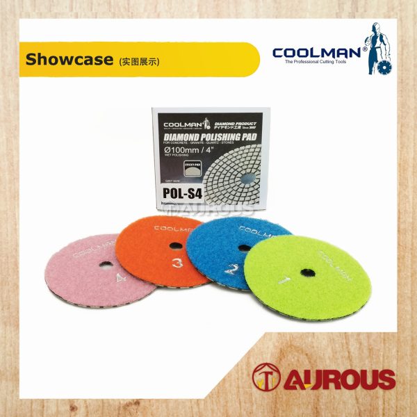 COOLMAN POL-S4 4 STEPS POLISHING PAD DRY OR WET 4''/100MM (4PCS/PACK) - Image 5