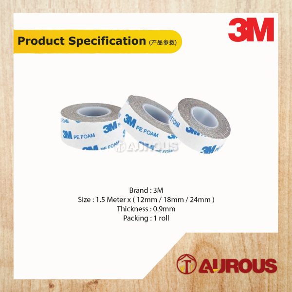3M DOUBLE SIDED PE FOAM TAPE 1.5 METERS (12/18/24MM) - Image 5