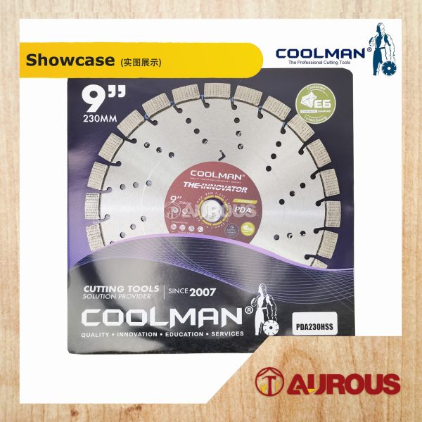 COOLMAN PDA HIGH SPEED LASER WELDED BLADE DIAMOND DISC 9''/230MM (PDA230HSS) - Image 3