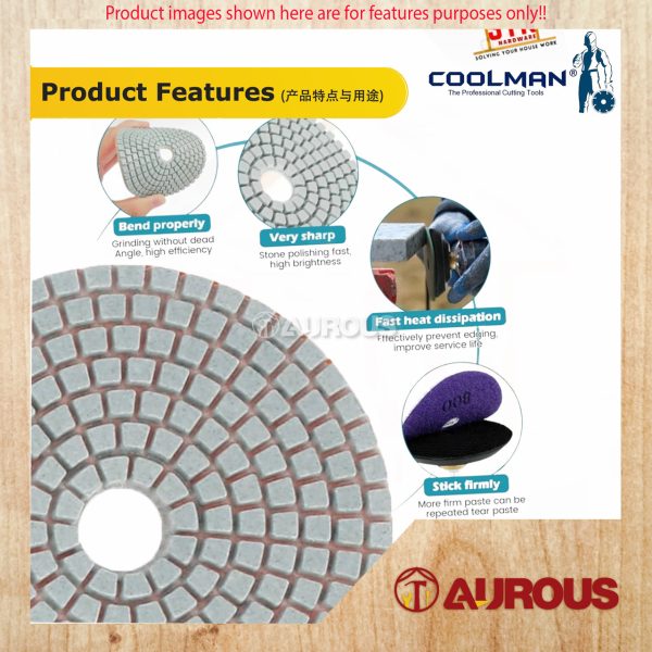COOLMAN POL-S4 4 STEPS POLISHING PAD DRY OR WET 4''/100MM (4PCS/PACK) - Image 7