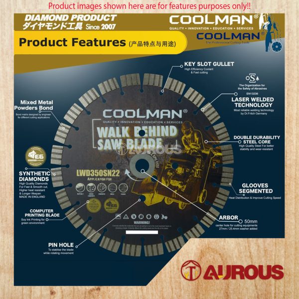 COOLMAN DIAMOND CUTTING DISC 14"/350MM (LWD350SN22) - Image 4