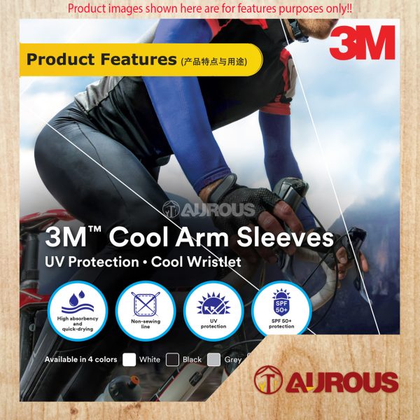 3M UV PROTECTION COOL WRISTLET ARM SLEEVES UV PROTECTIVE SLEEVES HAND GLOVES PS2000 (BLACK/BLUE/PINK/GREY) - Image 10