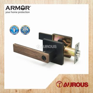 ARMOR ENTRANCE TUBULAR LEVER LOCK C/W 60-70MM LATCH BACKSET ATL-2900/MB/WN/ET (WALNUT)