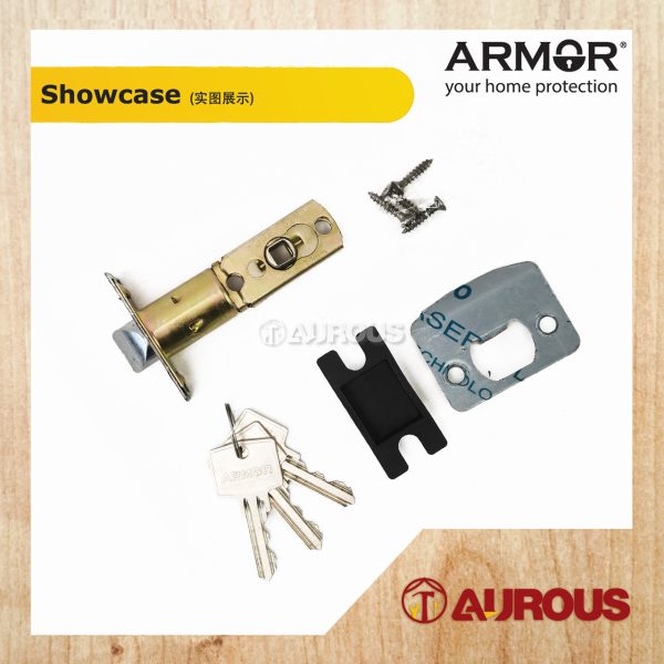 ARMOR ENTRANCE TUBULAR LEVER LOCK C/W 60-70MM LATCH BACKSET ATL-1900/MB/RW/ET (ROSEWOOD) - Image 2