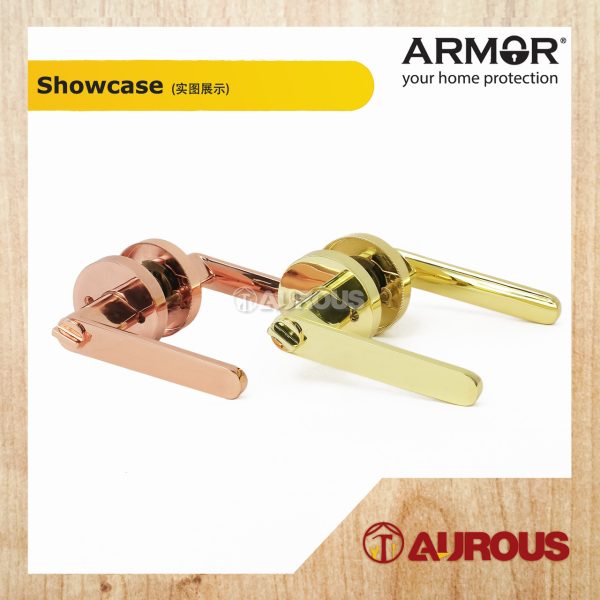 ARMOR ENTRANCE TUBULAR LEVER LOCK C/W 60-70MM LATCH BACKSET ATL-R1506 (PB/RG) - Image 2