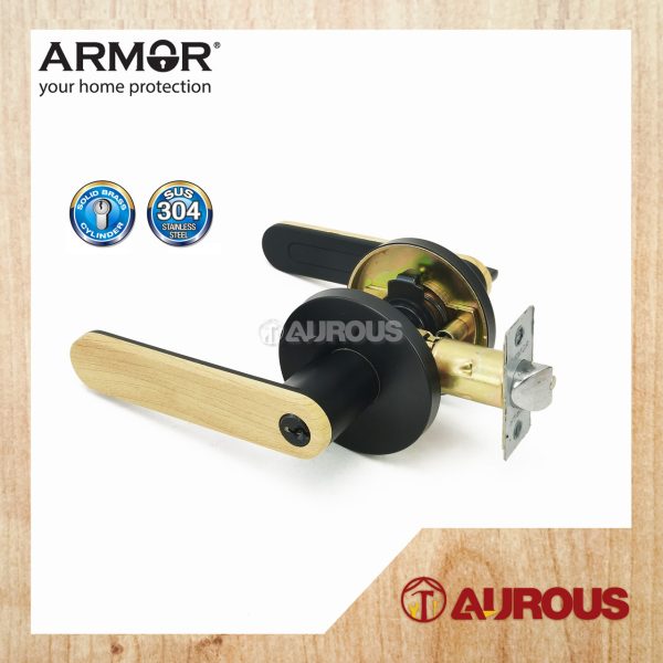 ARMOR ENTRANCE TUBULAR LEVER LOCK C/W 60-70MM LATCH BACKSET ATL-1900/MB/RW/ET (ROSEWOOD)