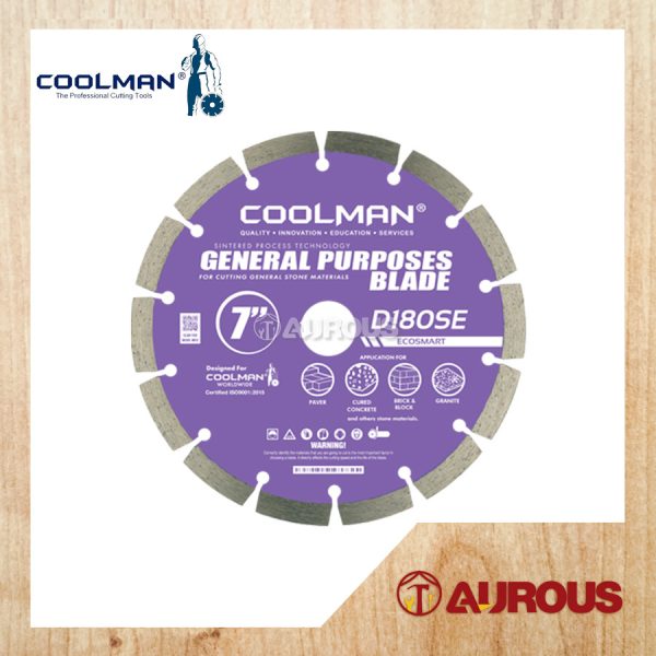 COOLMAN GENERAL PURPOSE BLADE DIAMOND DISC 10MM 7''/180MM (D180SE)