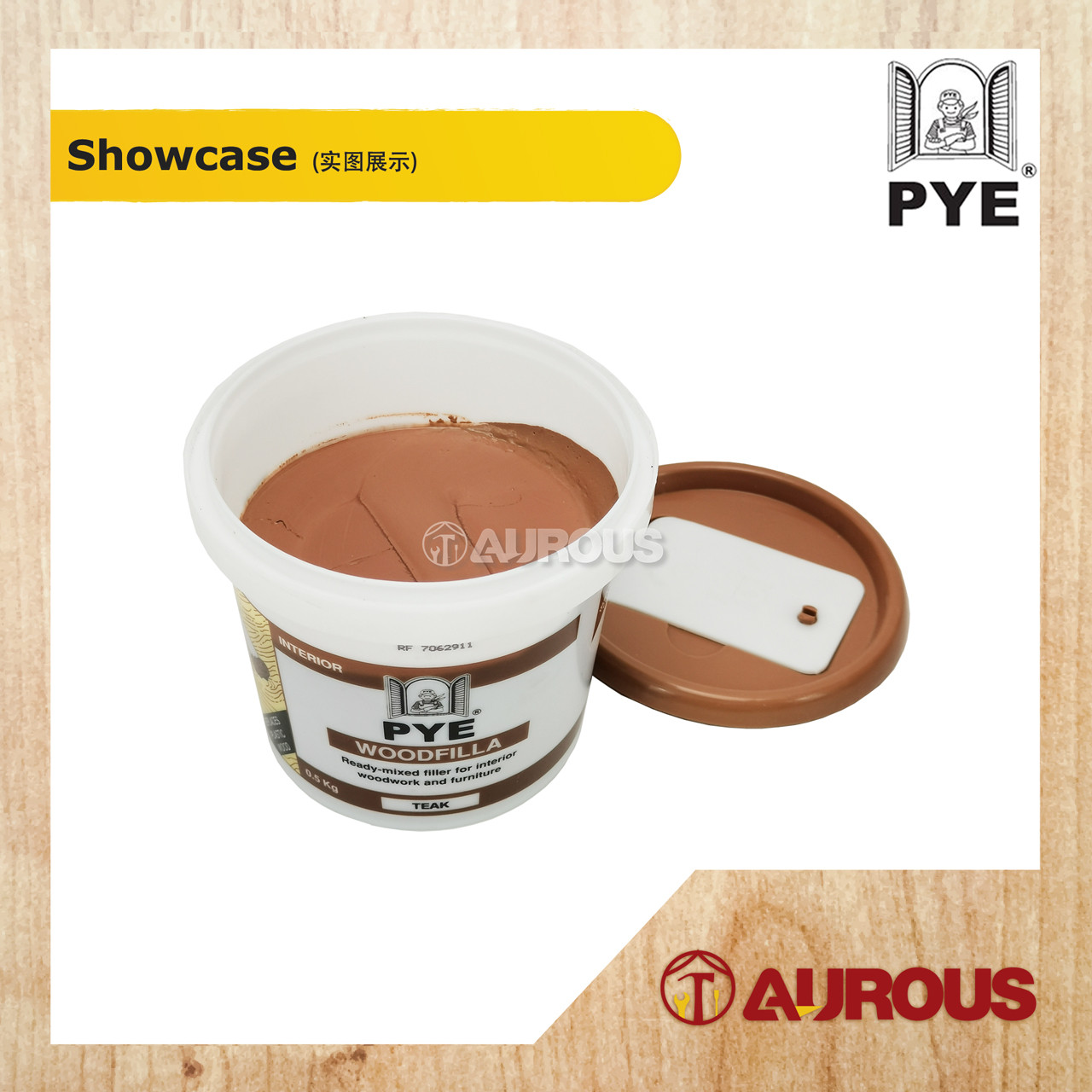 PYE WOOD FILLA INTERIOR FAST DRYING FILLER READY TO USE 0.5KG (NATURAL / TEAK) - Image 3