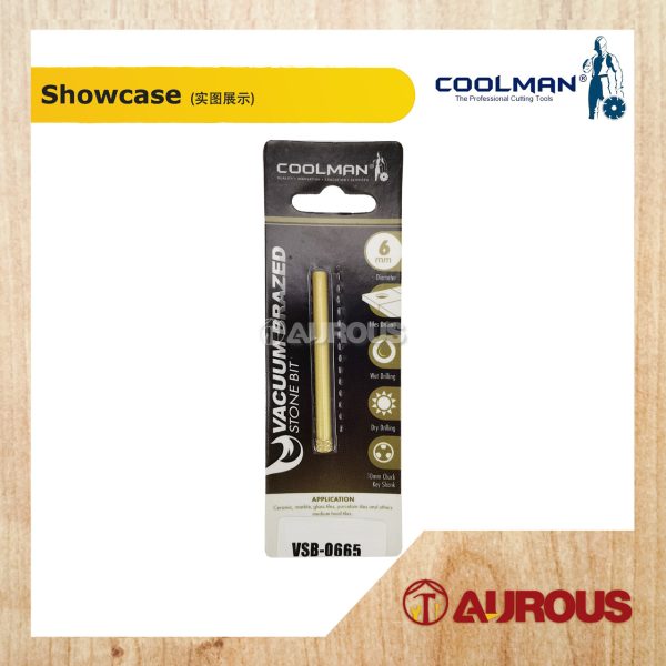 COOLMAN VSB VACUUM BRAZED DIAMOND STONE BIT 65MM (DRY & WET) (6-14MM) - 1 UNIT - Image 2