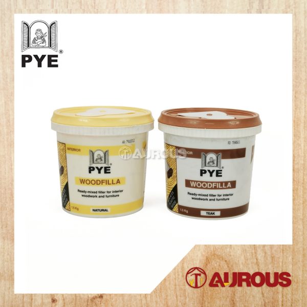 PYE WOOD FILLA INTERIOR FAST DRYING FILLER READY TO USE 1.5KG (NATURAL / TEAK)
