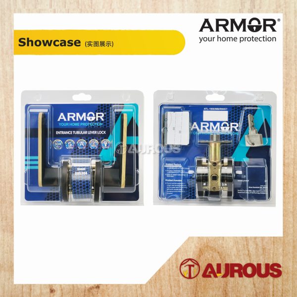 ARMOR ENTRANCE TUBULAR LEVER LOCK C/W 60-70MM LATCH BACKSET ATL-1900/MB/RW/ET (ROSEWOOD) - Image 3
