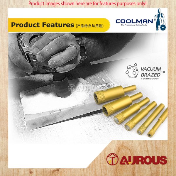 COOLMAN VSB VACUUM BRAZED DIAMOND STONE BIT 65MM (DRY & WET) (6-14MM) - 1 UNIT - Image 8