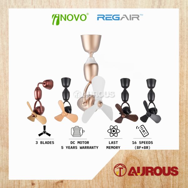REGAIR INOVO ODEAN 18 PRO 16'' WALL FAN 3 BLADES WITH DC MOTOR 8+8 SPEED FORWARD REVERSE (ODEAN 18 PRO)